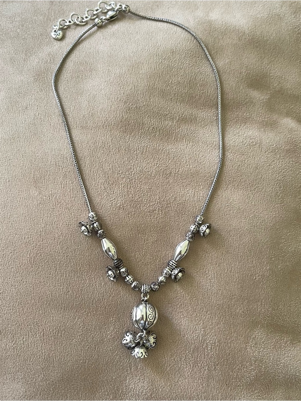 Brighton Silver Beaded Pendant Necklace